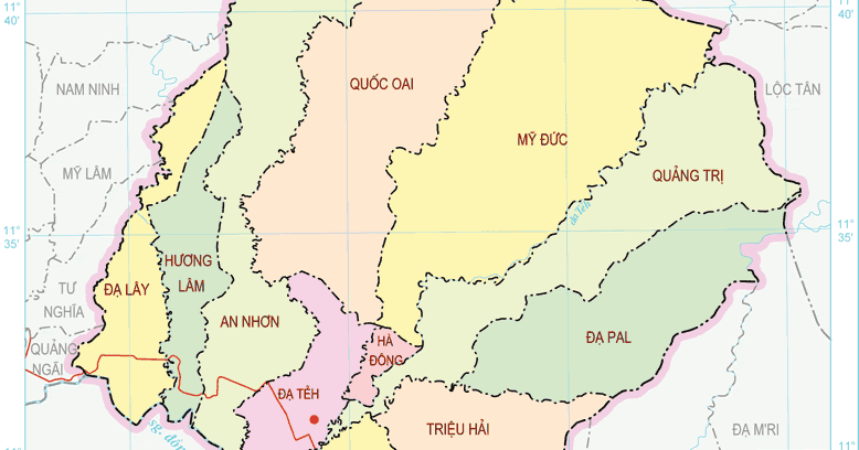 Bản đồ huyện Đạ Tẻh tỉnh Lâm Đồng nằm ở đâu?