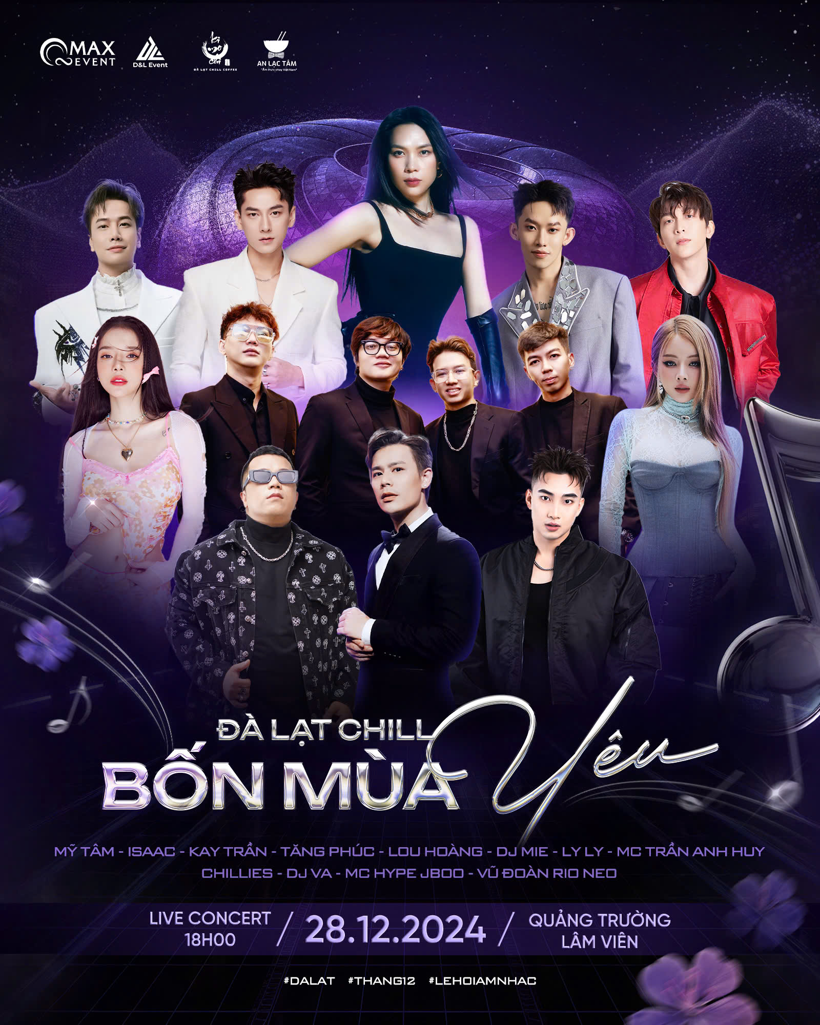 Hé lộ dàn nghệ sĩ đình đám tham gia tại Concert Đà Lạt Chill - Bốn Mùa Yêu 