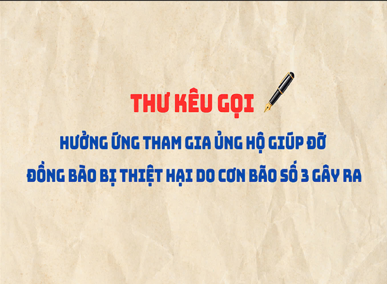 Thư kêu gọi hưởng ứng tham gia ủng hộ giúp đỡ đồng bào bị thiệt hại do cơn bão số 3 gây ra của UB.MTTQ Việt Nam xã Đạ Nhim