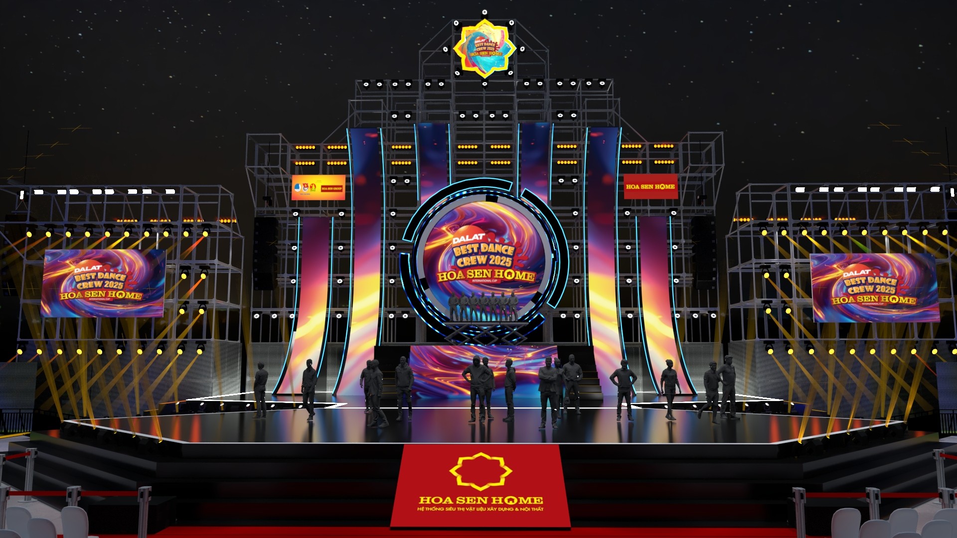 Chính thức công bố thiết kế sân khấu ấn tượng của Dalat Best Dance Crew 2025 – Hoa Sen Home International Cup